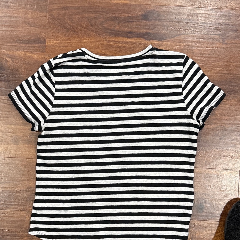 Talbots Monochrome Striped Short Sleeve Tee - Picture 3 of 3